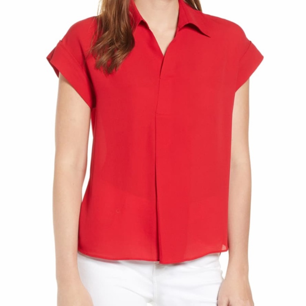 Everleigh - Split Neck Collared Blouse
